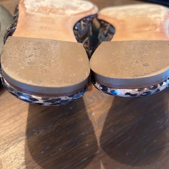 Alexa Wagner Snakeskin Flat Sandals - Picture 9 of 12